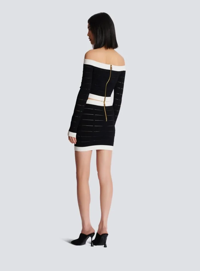 Balmain Tops And Shirts Women Offtheshoulder Knit Top Black