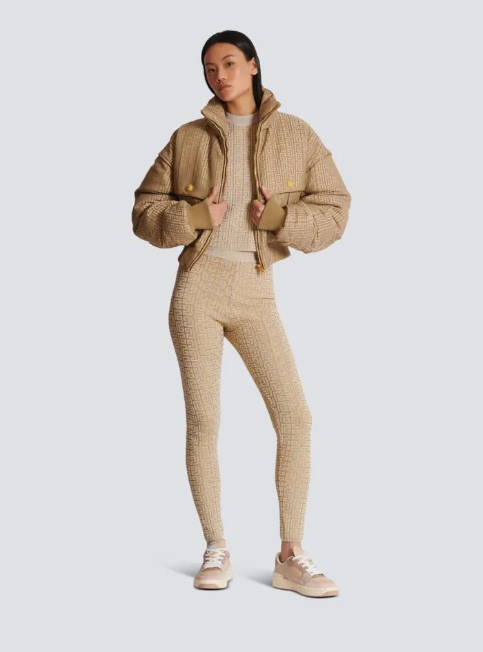 Balmain Tops And Shirts Women PB Labyrinth Knit Top Beige