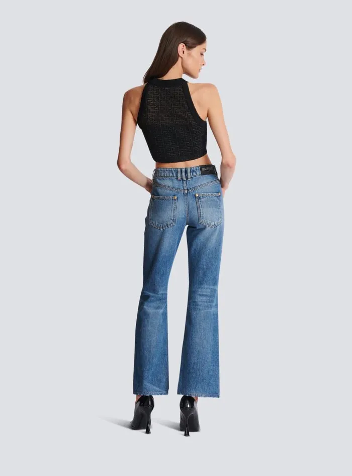 Balmain Tops And Shirts Women PB Labyrinth Knit Top Black