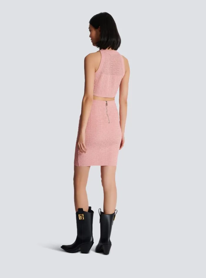 Balmain Tops And Shirts Women PB Labyrinth Knit Top Pink