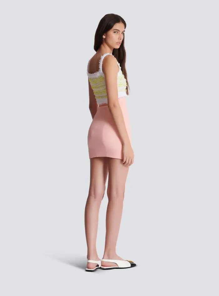 Balmain Tops And Shirts Women Strappy Tweed Top Yellow