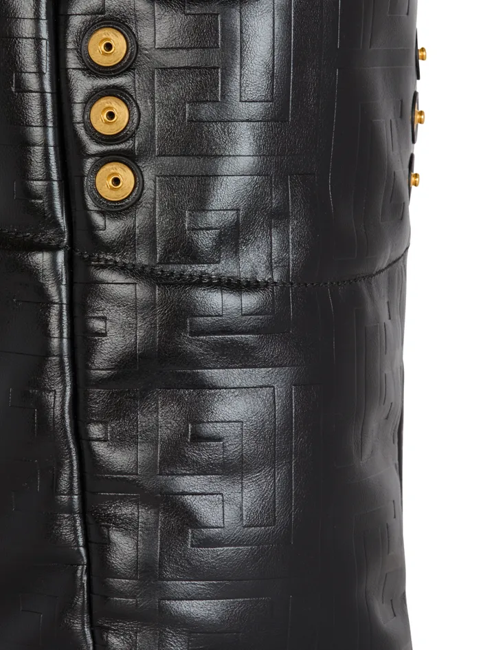 Balmain Tote Bags Women 1945 Soft Tote Bag In Crackled Calfskin Black
