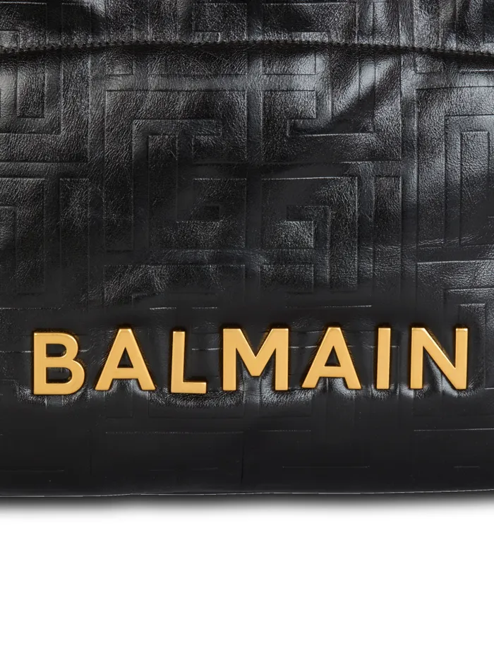 Balmain Tote Bags Women 1945 Soft Tote Bag In Crackled Calfskin Black