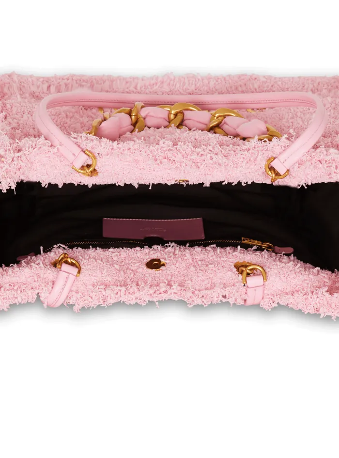 Balmain Tote Bags Women 1945 Soft Tweed Tote Bag Pink