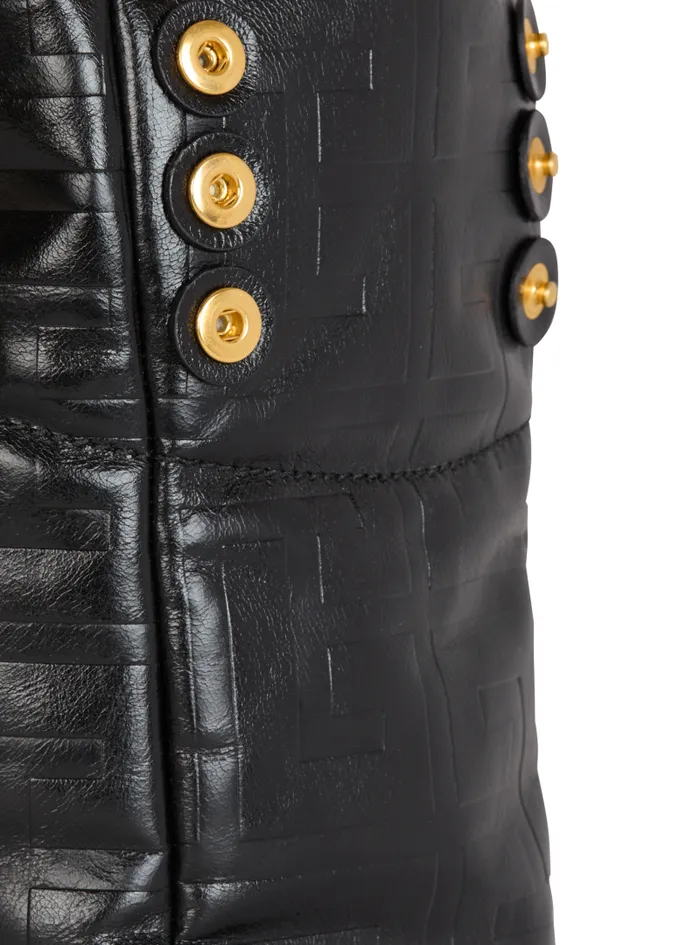 Balmain Tote Bags Women Small 1945 Soft Tote Bag In Crackled Calfskin Black