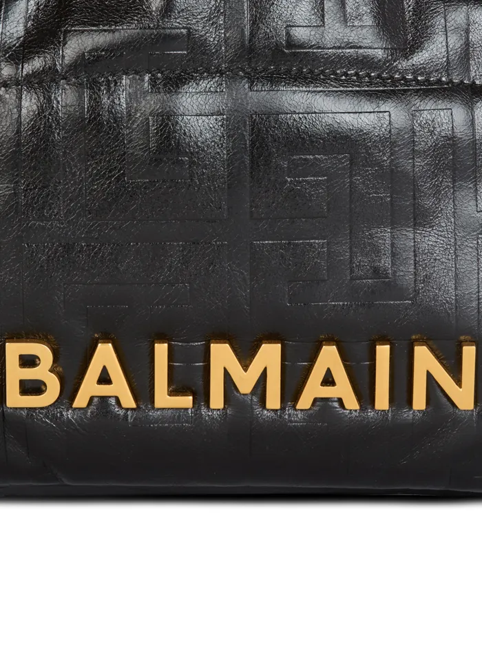 Balmain Tote Bags Women Small 1945 Soft Tote Bag In Crackled Calfskin Black