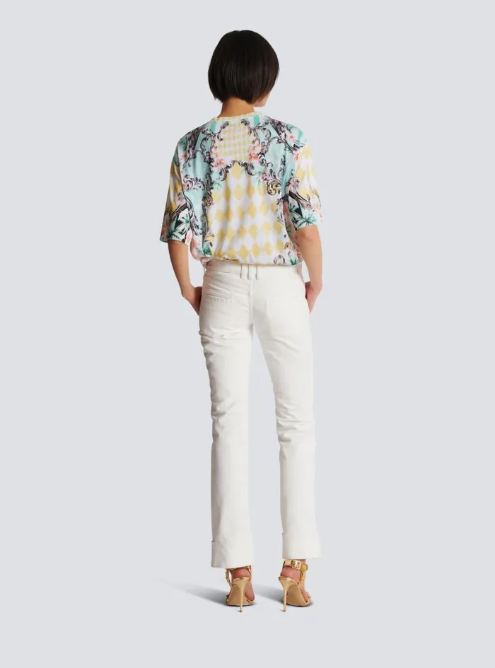 Balmain Trousers And Shorts Women Buttoned Denim Jeans White