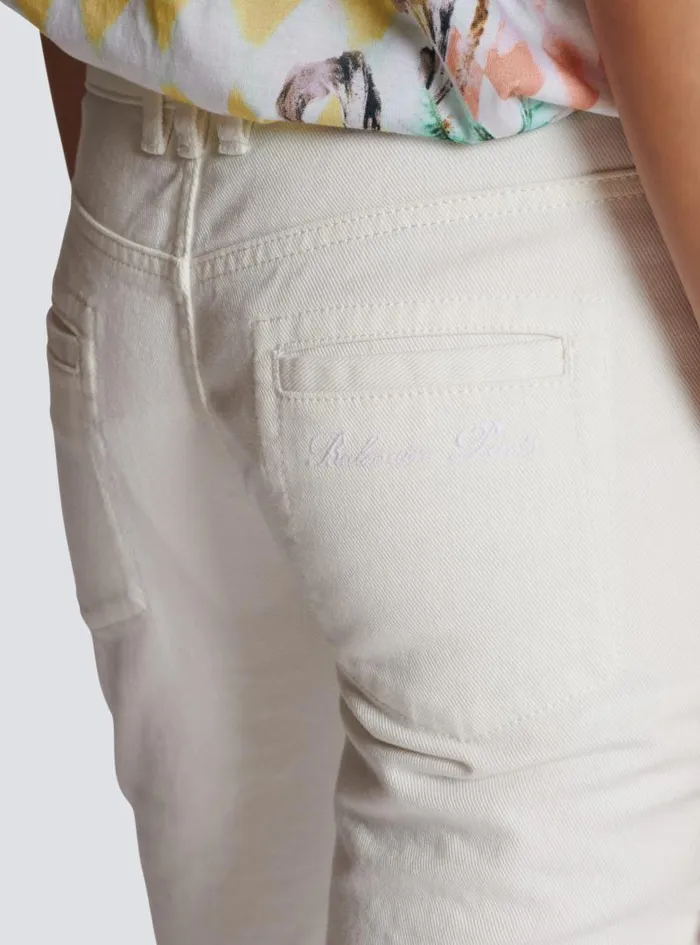 Balmain Trousers And Shorts Women Buttoned Denim Jeans White