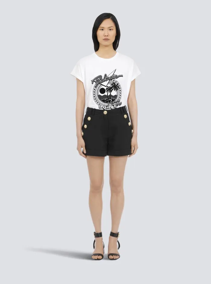 Balmain Trousers And Shorts Women Cotton Lowrise Shorts Black
