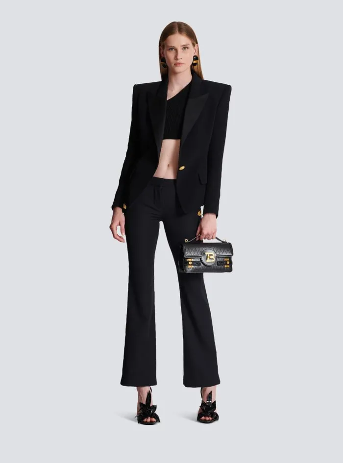 Balmain Trousers And Shorts Women Flared Trousers With Buttons Black