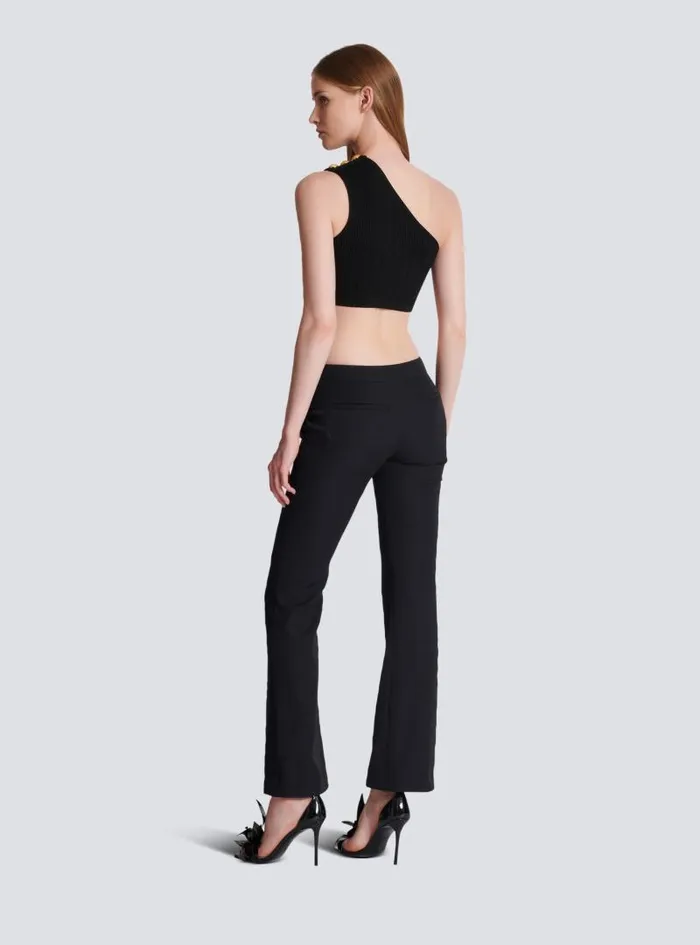 Balmain Trousers And Shorts Women Flared Trousers With Buttons Black