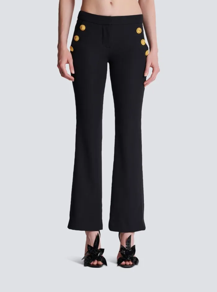 Balmain Trousers And Shorts Women Flared Trousers With Buttons Black