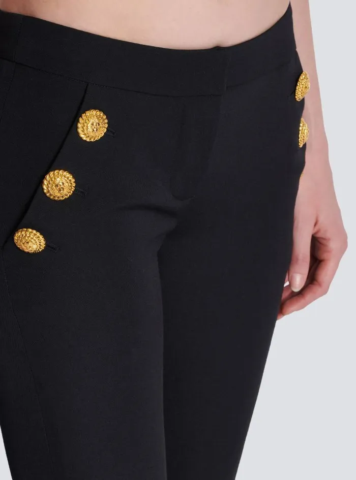 Balmain Trousers And Shorts Women Flared Trousers With Buttons Black