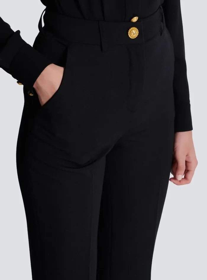 Balmain Trousers And Shorts Women Tailored Grain De Poudre Trousers Black