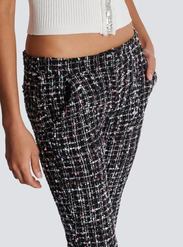 Balmain Trousers And Shorts Women Tweed Flares Black