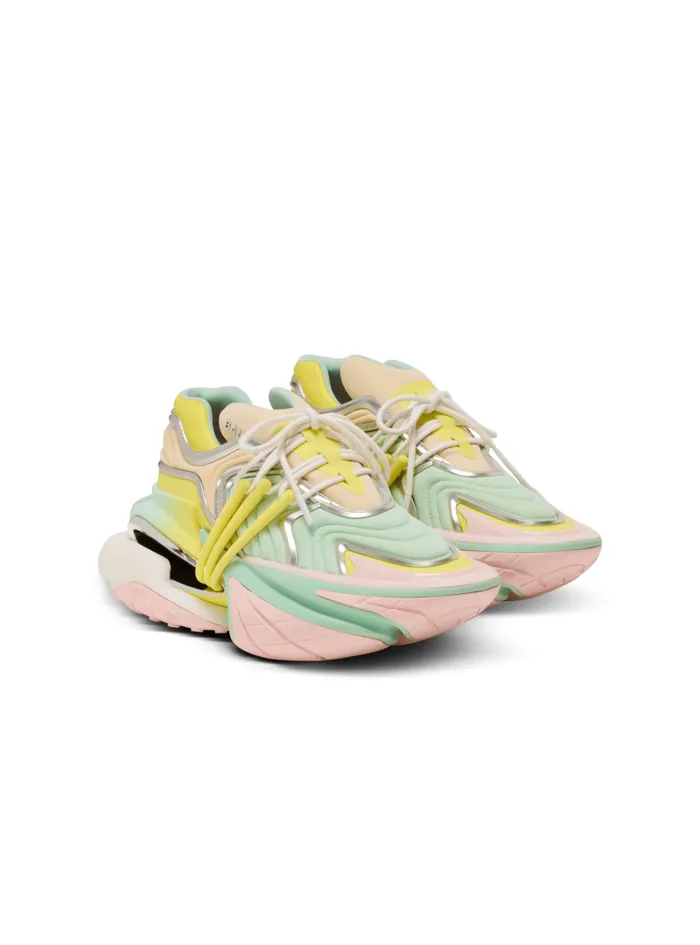 Balmain Unicorn Women Unicorn Wave Trainers In Neoprene And Calfskin Multicolor