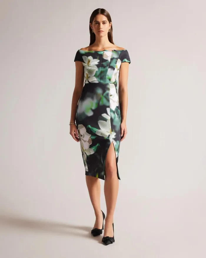 Bardot Bodycon Midi Dress Black Women Ted Baker Dresses Bardot Bodycon Midi Dress Black Women Ted Baker Dresses