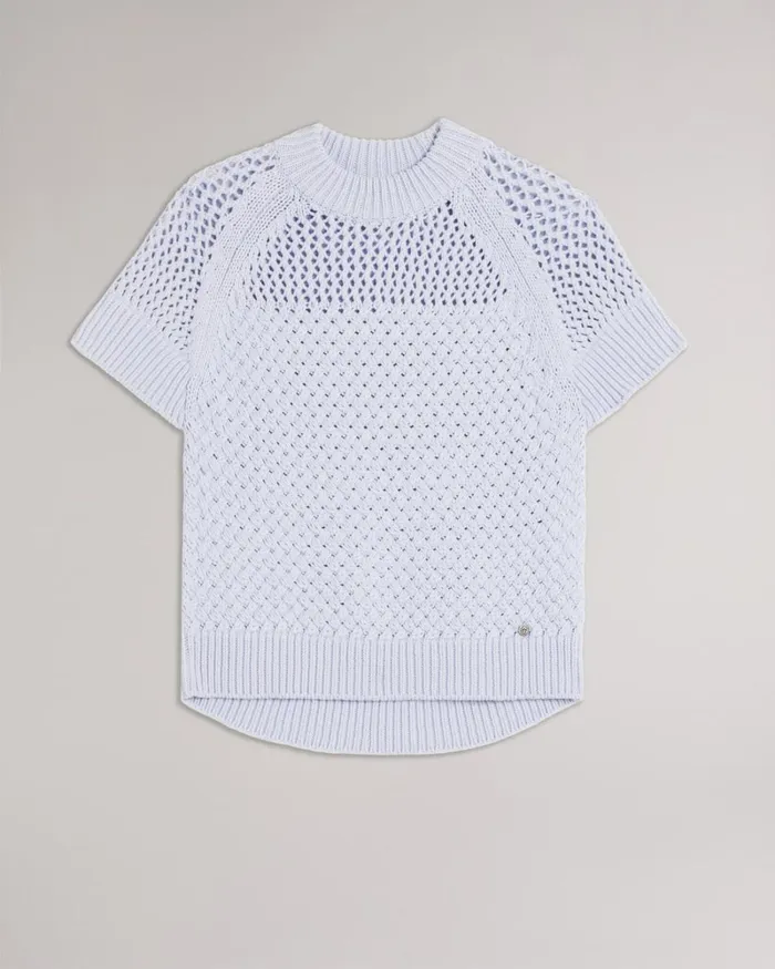Basket Stitch Tank Top Baby Blue Women Ted Baker Clothing