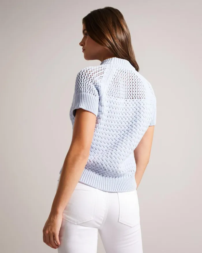 Basket Stitch Tank Top Baby Blue Women Ted Baker Clothing Basket Stitch Tank Top Baby Blue Women Ted Baker Clothing
