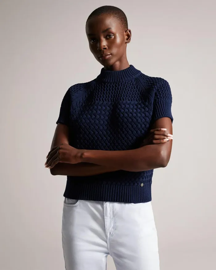 Basket Stitch Tank Top Dark Blue Women Ted Baker Clothing Basket Stitch Tank Top Dark Blue Women Ted Baker Clothing