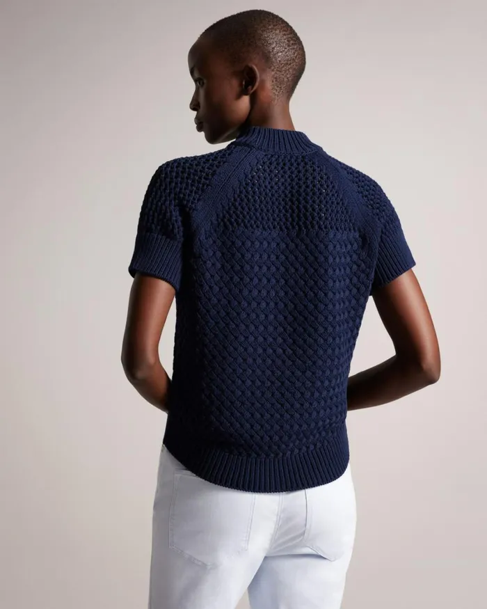 Basket Stitch Tank Top Dark Blue Women Ted Baker Clothing Basket Stitch Tank Top Dark Blue Women Ted Baker Clothing