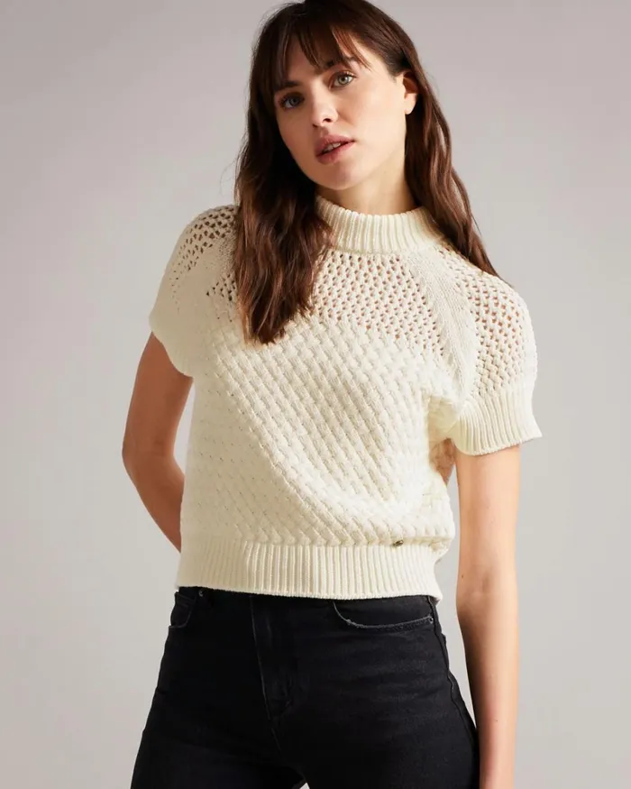 Basket Stitch Tank Top White Women Ted Baker Clothing Basket Stitch Tank Top White Women Ted Baker Clothing