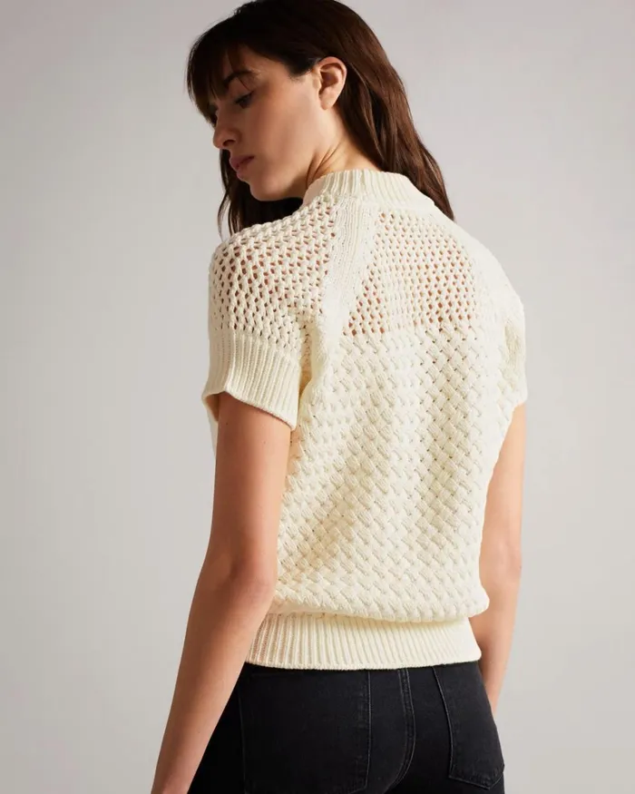 Basket Stitch Tank Top White Women Ted Baker Clothing Basket Stitch Tank Top White Women Ted Baker Clothing