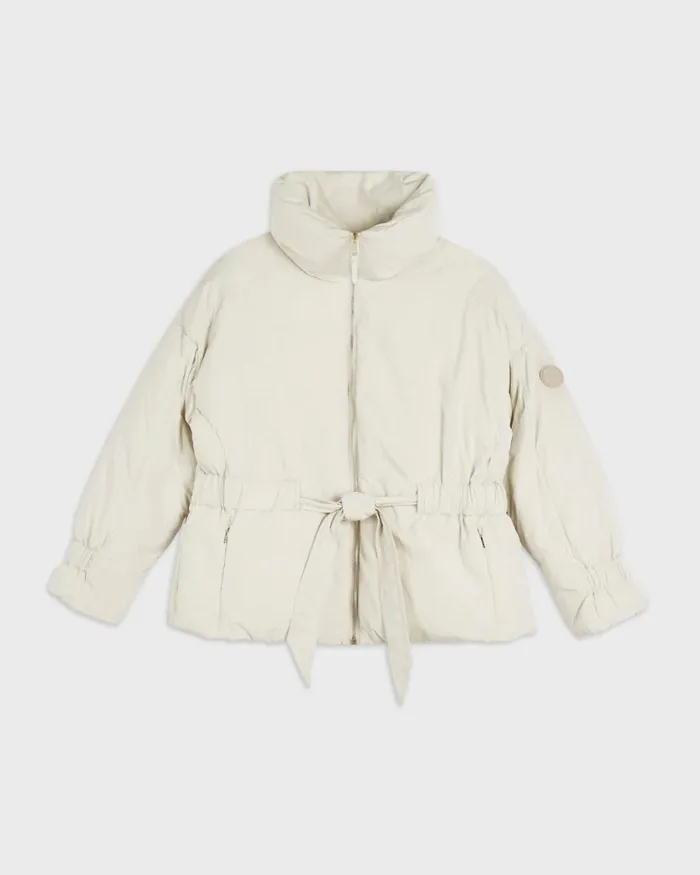 Belted Puffer Jacket White Women Ted Baker Coats and Jackets