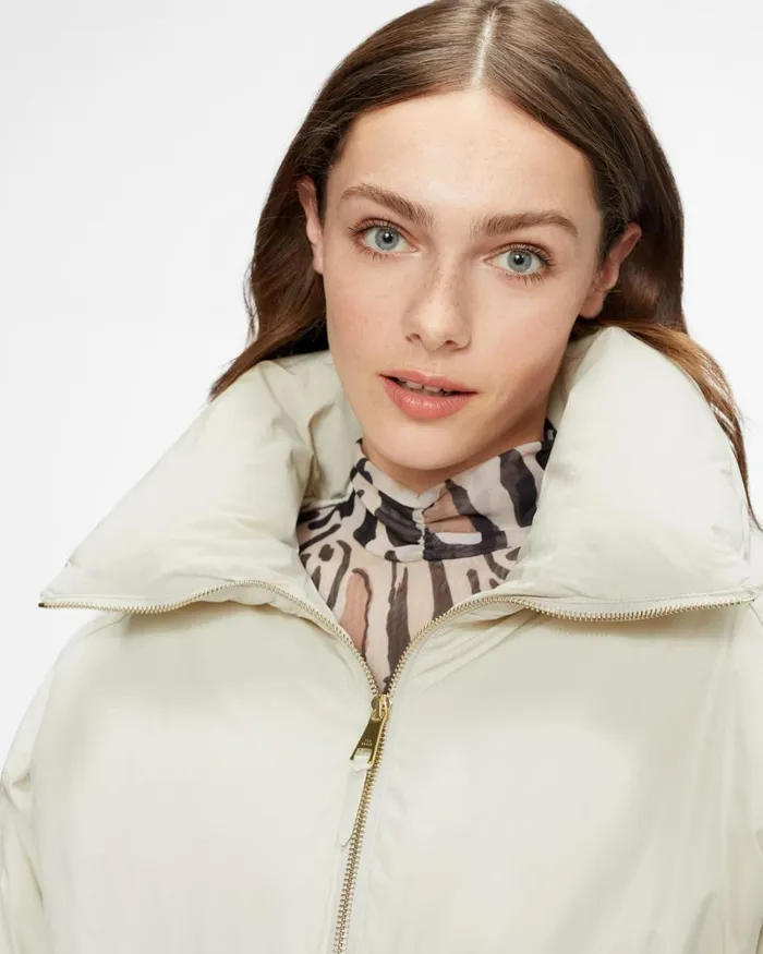 Belted Puffer Jacket White Women Ted Baker Coats and Jackets