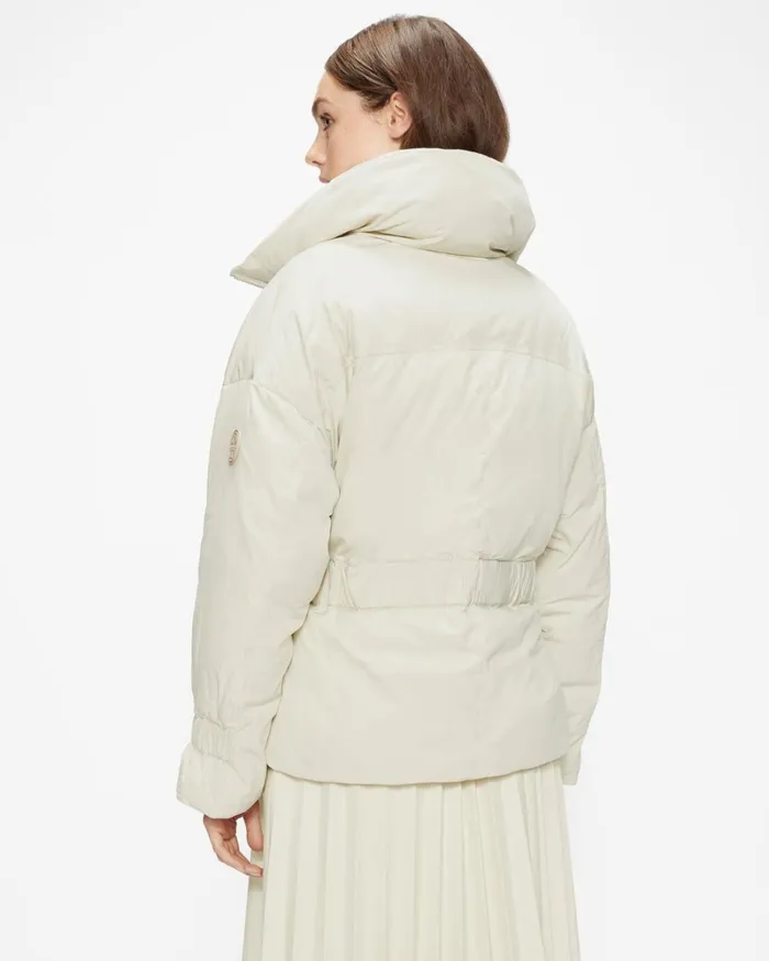 Belted Puffer Jacket White Women Ted Baker Coats and Jackets