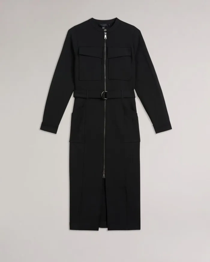 Belted Shirt Dress With Utility Detailing Black Women Ted Baker Clothing