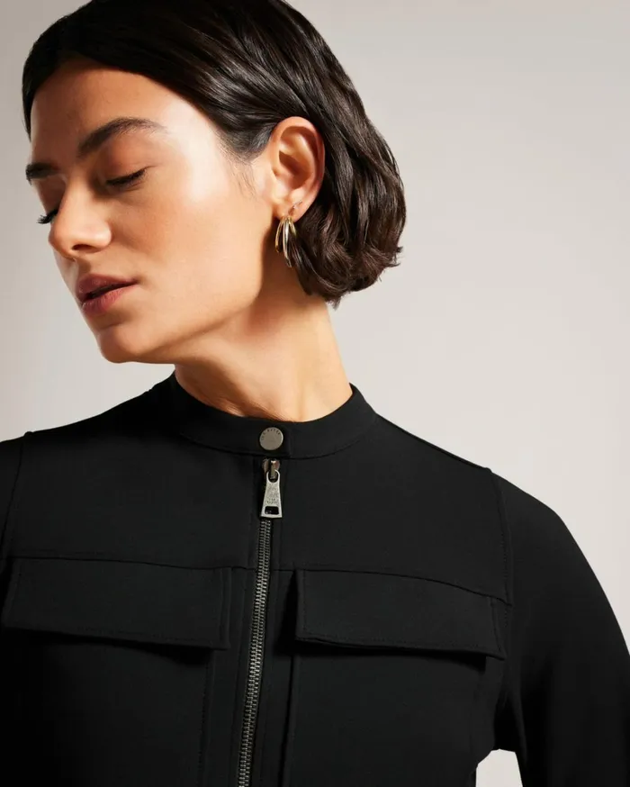 Belted Shirt Dress With Utility Detailing Black Women Ted Baker Clothing