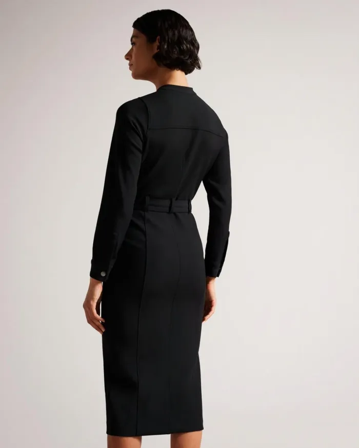 Belted Shirt Dress With Utility Detailing Black Women Ted Baker Clothing