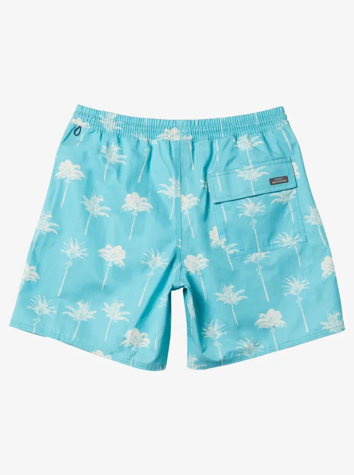 Boardshorts Men Quiksilver Waterman Cliffside 17034 Elastic Waist Shorts Scuba Blue Amazed Palm Boardshorts Men Quiksilver Waterman Cliffside 17034 Elastic Waist Shorts Scuba Blue Amazed Palm