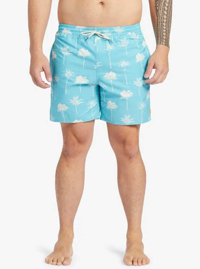 Boardshorts Men Quiksilver Waterman Cliffside 17034 Elastic Waist Shorts Scuba Blue Amazed Palm Boardshorts Men Quiksilver Waterman Cliffside 17034 Elastic Waist Shorts Scuba Blue Amazed Palm