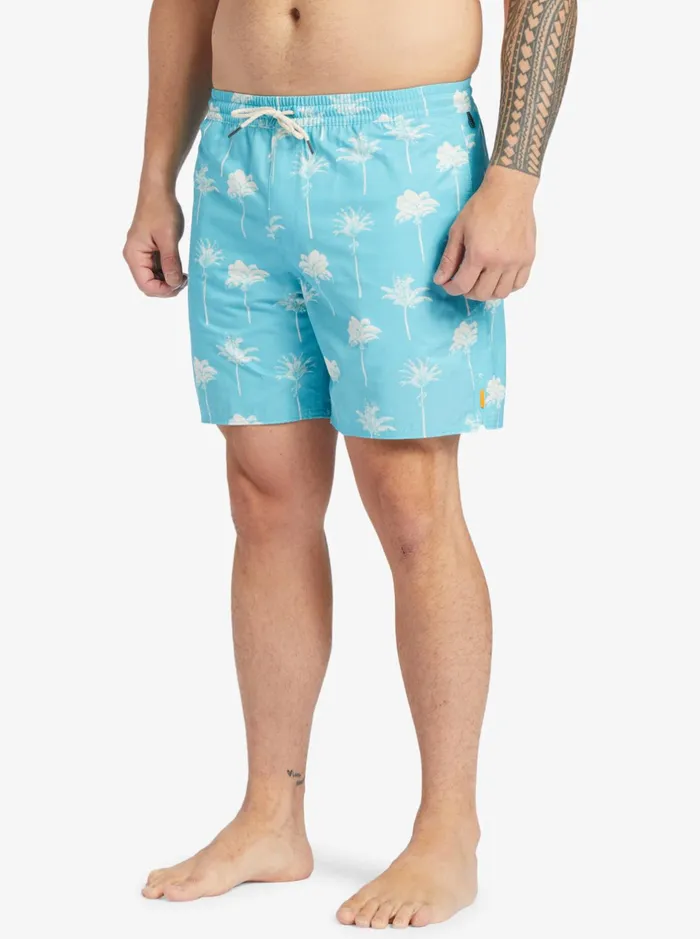 Boardshorts Men Quiksilver Waterman Cliffside 17034 Elastic Waist Shorts Scuba Blue Amazed Palm Boardshorts Men Quiksilver Waterman Cliffside 17034 Elastic Waist Shorts Scuba Blue Amazed Palm