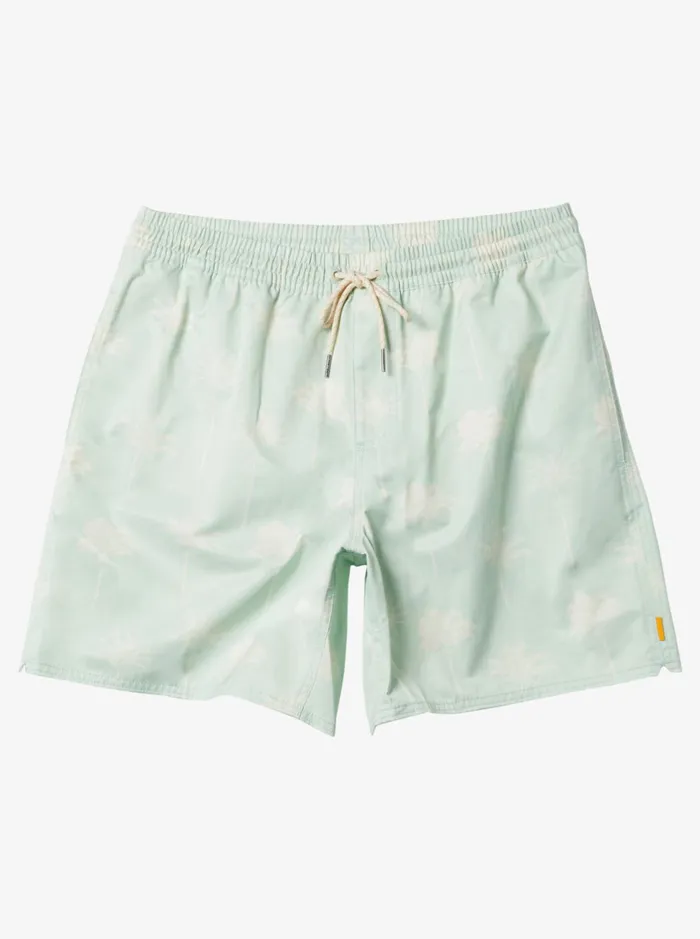 Boardshorts Men Quiksilver Waterman Cliffside 17034 Elastic Waist Shorts Subtle Green Amazed Palm Boardshorts Men Quiksilver Waterman Cliffside 17034 Elastic Waist Shorts Subtle Green Amazed Palm