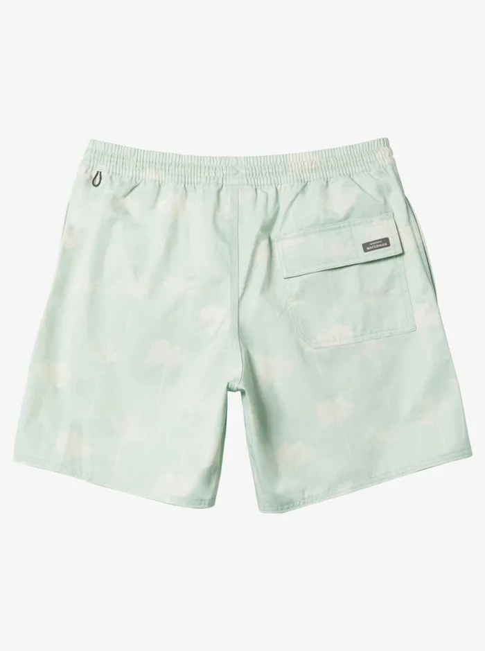 Boardshorts Men Quiksilver Waterman Cliffside 17034 Elastic Waist Shorts Subtle Green Amazed Palm Boardshorts Men Quiksilver Waterman Cliffside 17034 Elastic Waist Shorts Subtle Green Amazed Palm