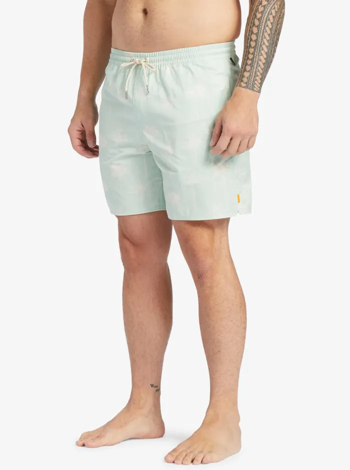 Boardshorts Men Quiksilver Waterman Cliffside 17034 Elastic Waist Shorts Subtle Green Amazed Palm Boardshorts Men Quiksilver Waterman Cliffside 17034 Elastic Waist Shorts Subtle Green Amazed Palm