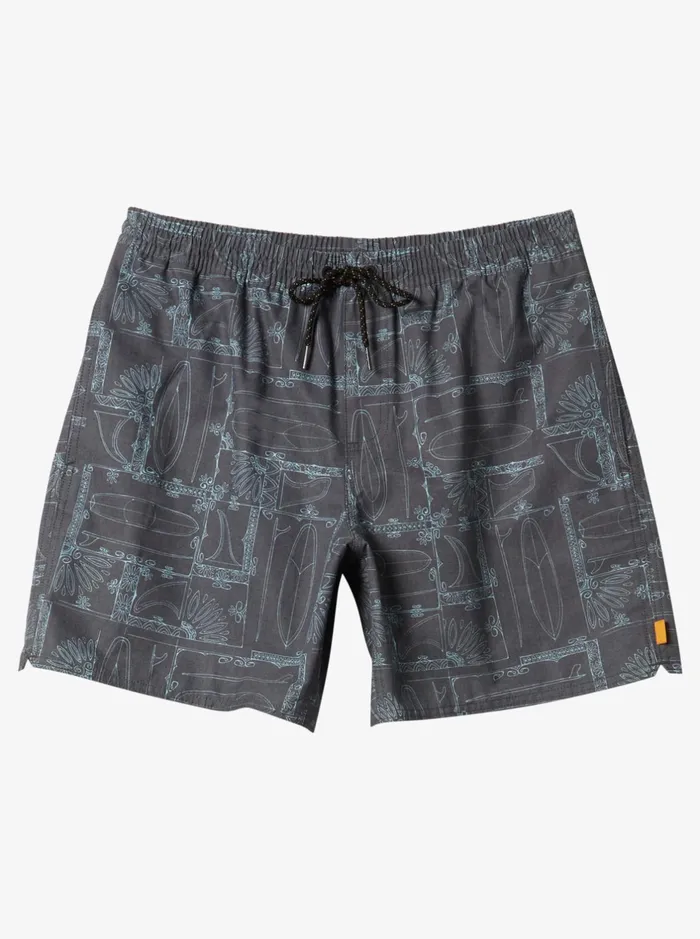 Boardshorts Men Quiksilver Waterman Longboard Volley 17034 Elastic Waist Shorts Black Longboard Boardshorts Men Quiksilver Waterman Longboard Volley 17034 Elastic Waist Shorts Black Longboard