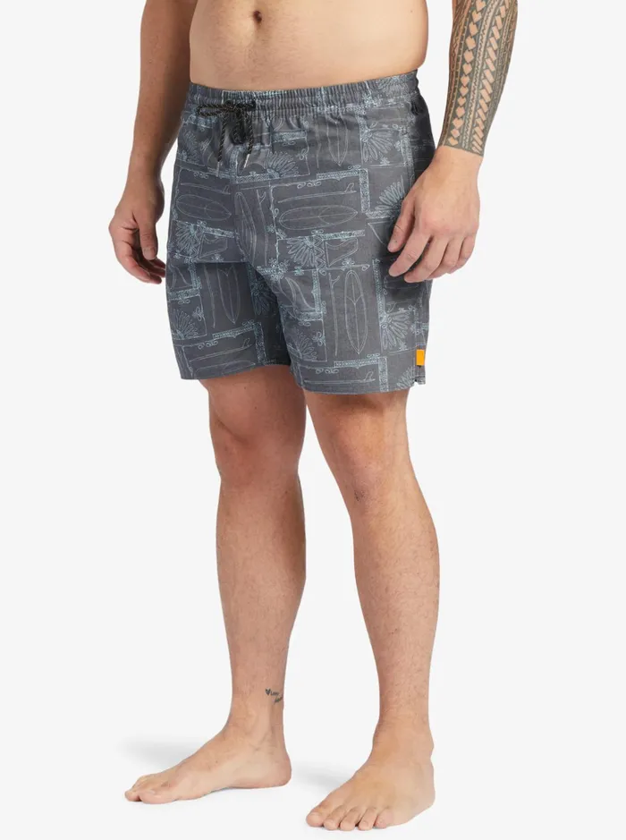 Boardshorts Men Quiksilver Waterman Longboard Volley 17034 Elastic Waist Shorts Black Longboard Boardshorts Men Quiksilver Waterman Longboard Volley 17034 Elastic Waist Shorts Black Longboard