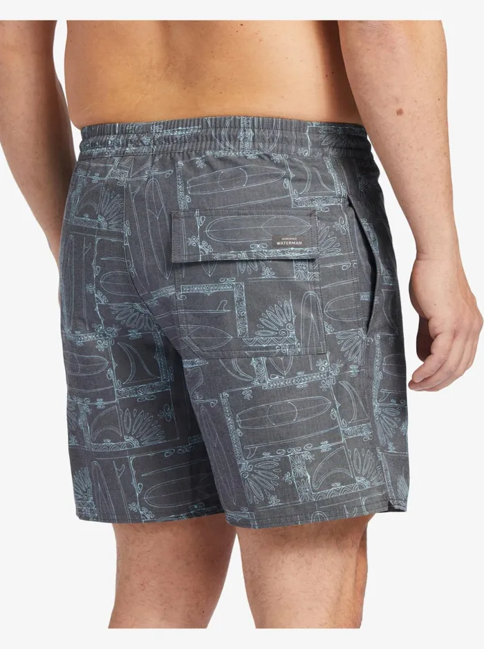 Boardshorts Men Quiksilver Waterman Longboard Volley 17034 Elastic Waist Shorts Black Longboard Boardshorts Men Quiksilver Waterman Longboard Volley 17034 Elastic Waist Shorts Black Longboard