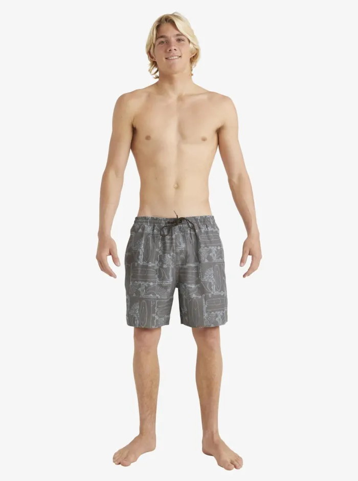Boardshorts Men Quiksilver Waterman Longboard Volley 17034 Elastic Waist Shorts Black Longboard Boardshorts Men Quiksilver Waterman Longboard Volley 17034 Elastic Waist Shorts Black Longboard