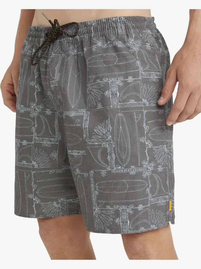 Boardshorts Men Quiksilver Waterman Longboard Volley 17034 Elastic Waist Shorts Black Longboard Boardshorts Men Quiksilver Waterman Longboard Volley 17034 Elastic Waist Shorts Black Longboard