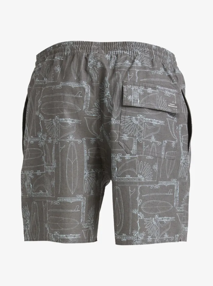 Boardshorts Men Quiksilver Waterman Longboard Volley 17034 Elastic Waist Shorts Black Longboard Boardshorts Men Quiksilver Waterman Longboard Volley 17034 Elastic Waist Shorts Black Longboard