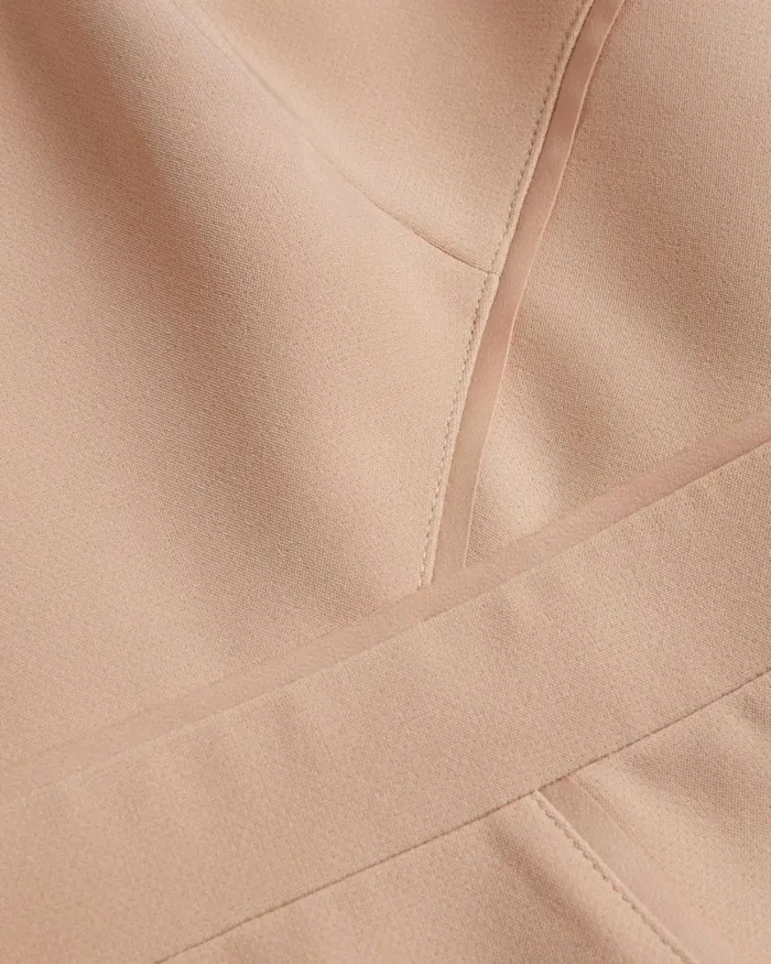 Bodycon Midi Dress With Sheer Sleeves Nude Women Ted Baker Clothing Bodycon Midi Dress With Sheer Sleeves Nude Women Ted Baker Clothing