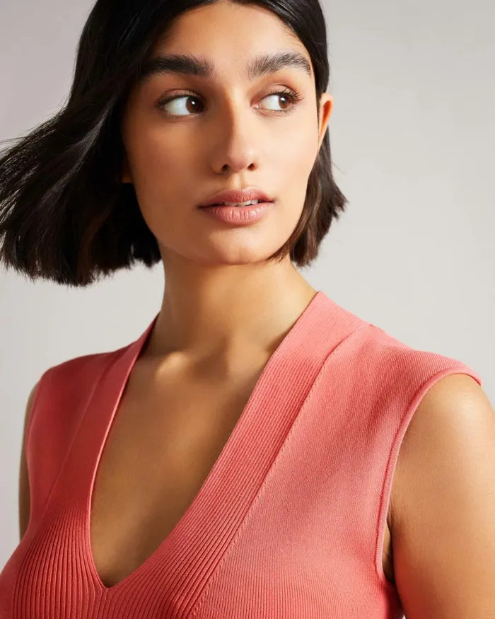 Bodycon VNeck Dress Coral Women Ted Baker Dresses Bodycon VNeck Dress Coral Women Ted Baker Dresses