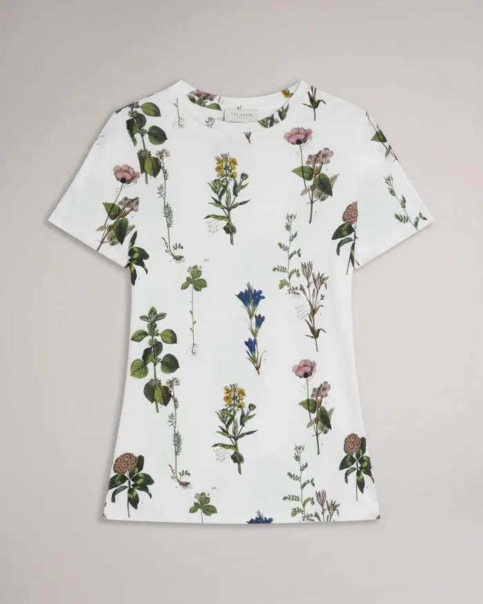 Botanical Bouquet Print TShirt White Women Ted Baker Clothing