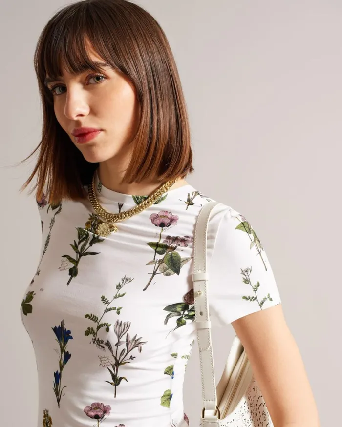 Botanical Bouquet Print TShirt White Women Ted Baker Clothing