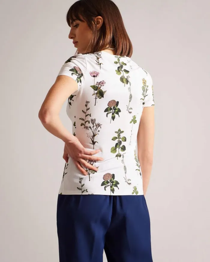 Botanical Bouquet Print TShirt White Women Ted Baker Clothing